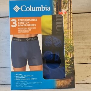 Columbia Men's Performance Stretch Boxer Briefs - Blue and Yellow
